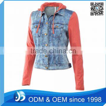 Custom Hoodie Jeans Jacket For Ladies