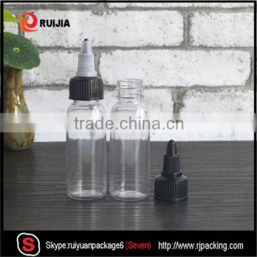 Free sampels 30ml pet plastic twist cap bottle for e liquid e juice packaging use