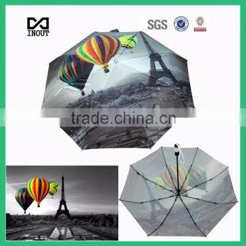 custom 190t fabric material landscape photo print straight umbrella