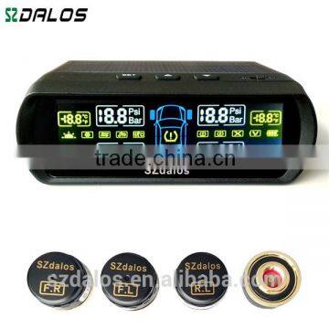 DC 12V~24V Wireless Tire Pressure Monitorin Solar Power TPMS Tyre Gauge With 4 Internal Sensors