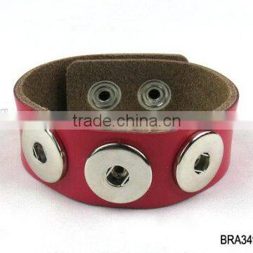 2.5cm Fashion leather snap button bracelet