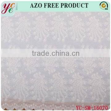 Elegant shape of willow pattern design cotton woven fabric embroidery for dress