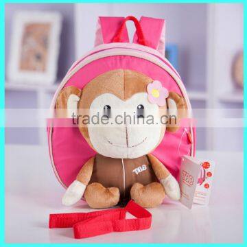 China Supplier 2015 Cartoon Plush Toy Monkey Baby Girl Backpack, Kids Backpack photo-5