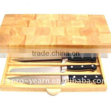 Custom Wooden Cutting Board Chopping Block with Drawer and Knives for Home Kitchen and Hotel Restaurant