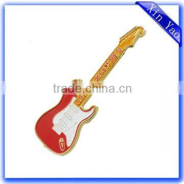 Factory Free Sample Promotion Gold Guitar Musical Metal Lapel Pin