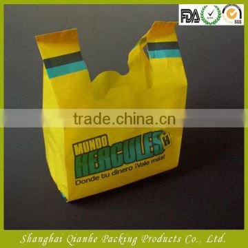 die cut PE shopping bags with side gusset , plastic bags