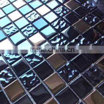 23mm Black and Brown Bathroom Kitchen Crystal Glass Mosaic Tile                        
                                                Quality Choice