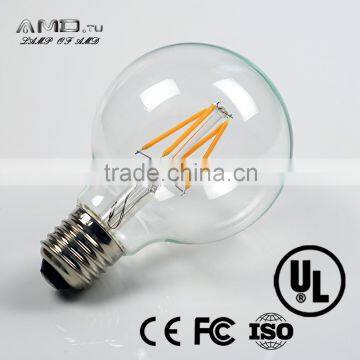 New Design Warm White 2200K E26/E27 Led Lamp 4W 6W 8W AC 110V 220V G80 Led Goble Lights Warm White 360 Degree Led Filament Bulb photo-4