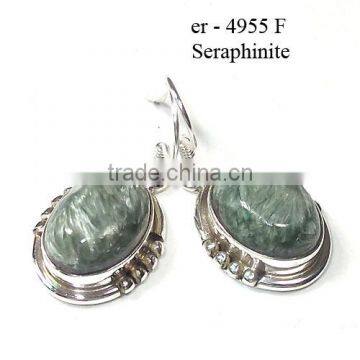 Seraphinite earrings drop earrings 925 silver jewellery gemstone sterling silver 925 jewelry