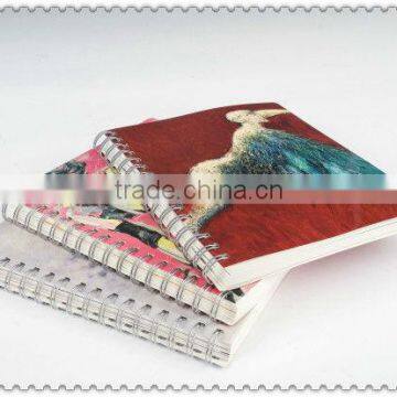 2014 high quality paper with plastic cover spiral notebook printing