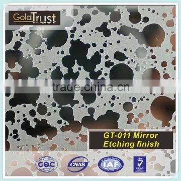 304 GT-011 Super Mirror Etching Stainless Steel Sheet for Elevator and Kitchen wall panels