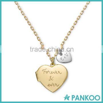 Personalised 925 Sterling Silver Heart Locket Pendant With Mini Charm