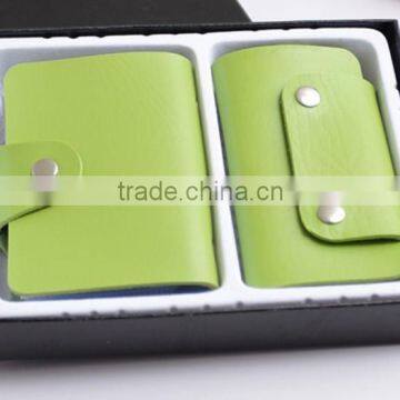 Leather Card Holder With Gift Box & Leather Key wallet in Hot Selling.