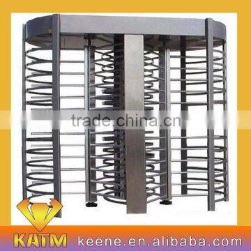 Dual entrance full height turnstile with card readers