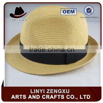 cheap new style black with red band straw fedora hat