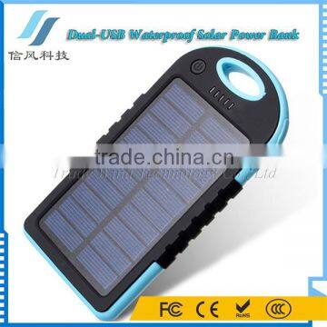 3000mAh Dual USB Portable Waterproof Solor Charger Power Bank for IPhone for Android Smartphone for IPad photo-2