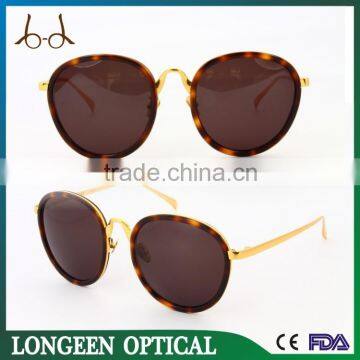 UV400 Polarized Vintage Sunglasses With Metal Temple