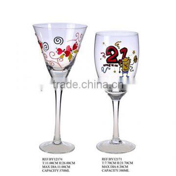 Hand painted wine glass