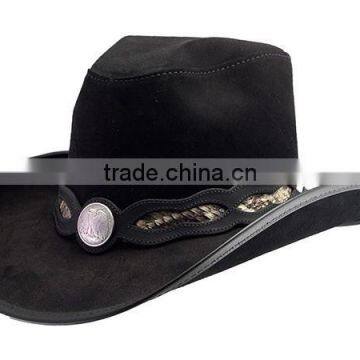 Metal & Bull-hide Suede Leather TOPPER "Steampunk" TOP HAT