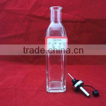 clear glass oil vinegar cruet bottle