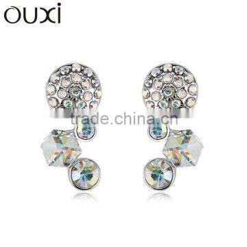 ouxi 2014 cheap custom earring studs 18K gold jewelry made with crystal 20785