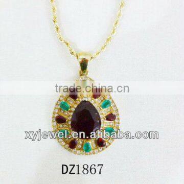 Wholesale gold jewelry chain necklace pendant ethnic pendant set