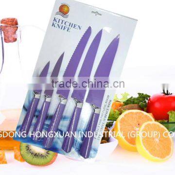 colorful non-stick kicthen knife/5pcs stainless steel knife set