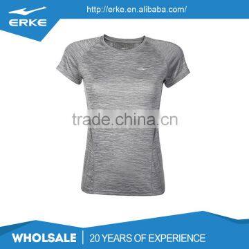 ERKE wholesale plain color blank moisture wicking quick dry lovers running top womens sports tee shirt