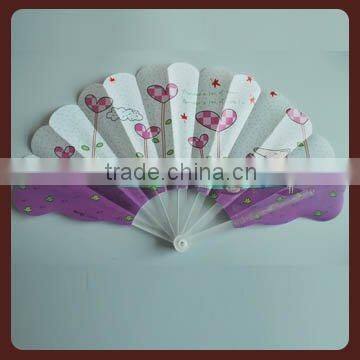 2013 new design PP fold fan/plastic folding fan/small plastic fan