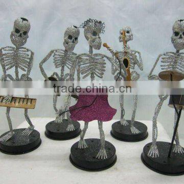 new! metal skeleton Music band halloween decoration