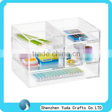 desk clear pen holder jotter storage box notepaper display case acrylic stationery organizer for office