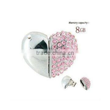 8GB Crystal Heart USB Flash Drive ,usb flash drive 1 tb