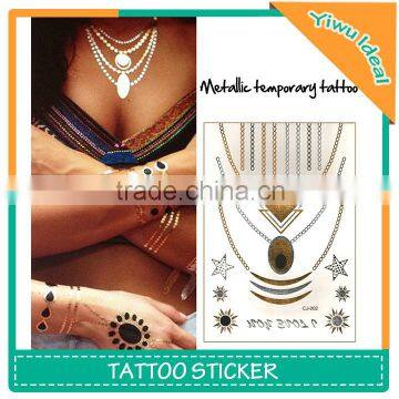 Body Jewelry Flash Waterproof Metallic Temporary Tattoo