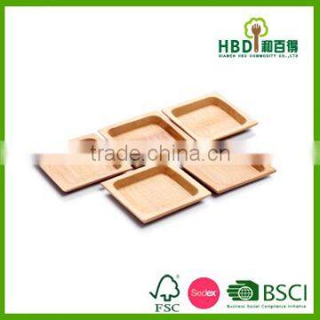 New design Kitchen square shape wooden small sauce plate