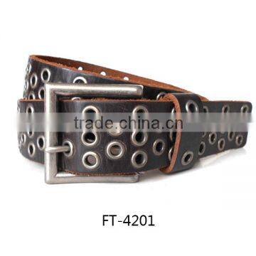 Metal accessory pu belt for fashion men's jeans