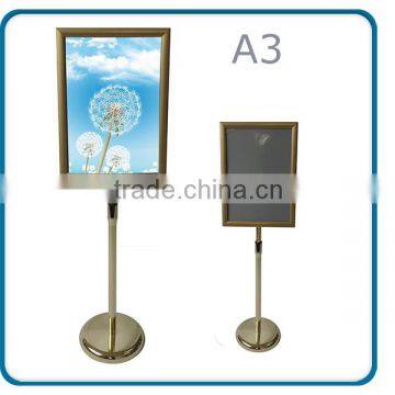 Aluminum A3 Restaurant Menu stand telescopic pole