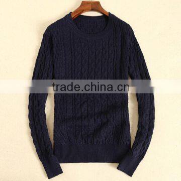 BGA15029 Crew Neck Cashmere Fashion Cable Knitting Model Sweater for Men