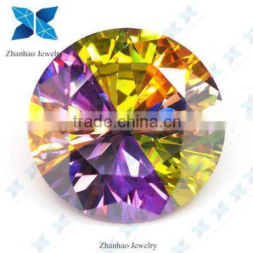 Godd quality Synthetic Diamonds Round Shape Multicolor Cubic Zircon