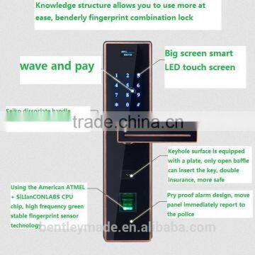 stainless steel mortise fingerprint password lock