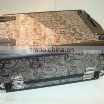 PVC swiss case luggage with Nylon and mesh bag inner,aluminum case drawers trolley,manufacturers trolley case