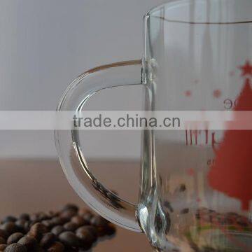 Christmas Red Christmas Trees Printed Glass Mug