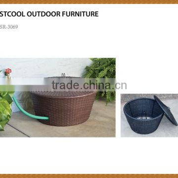 factory sale popular outdoor PE rattan cushion storage box