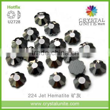 Wholesale Flower Crystal Stone U2728 in Jet Hematite