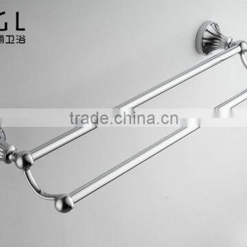 New design Zinc alloy Chrome finishing Bathroom accessories Wall mounted Double towel bars