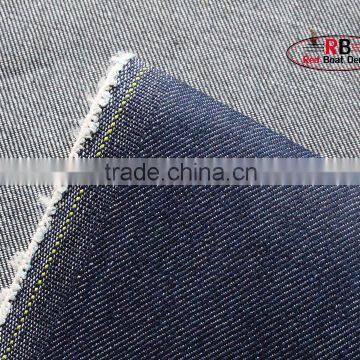 Factory Stock Lot Indigo Slub 72%Cotton Denim Fabric photo-3