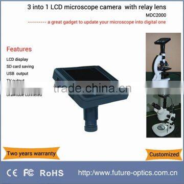 2.0MP LCD video microscope digital eyepiece camera MDC2000