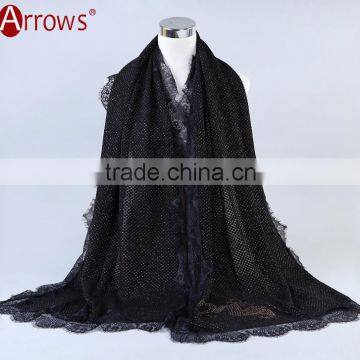 Cheap Price Gray Lace and Shiny Crystal Sequin Fashion Scarves for Women photo-4
