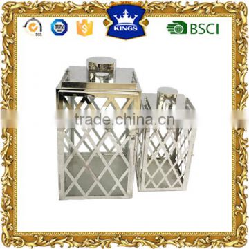 Metal stainless steel hangable lattice candle lanterns