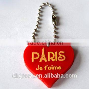 Hot popular customized 3d pvc keychain with metal ballchain