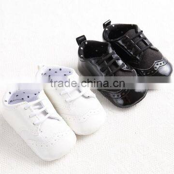 Black baby boy shoes with pu leather kids todder footwear 2016 new design